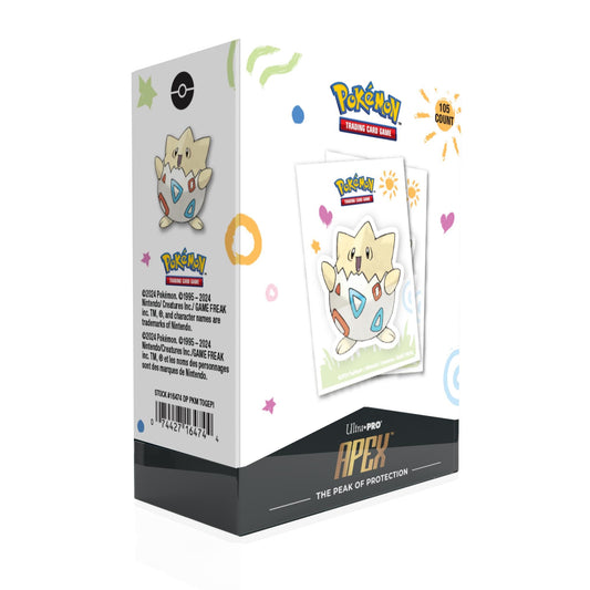 Ultra Pro Togepi Apex deck sleeves feature textured back to improve shuffle feel.