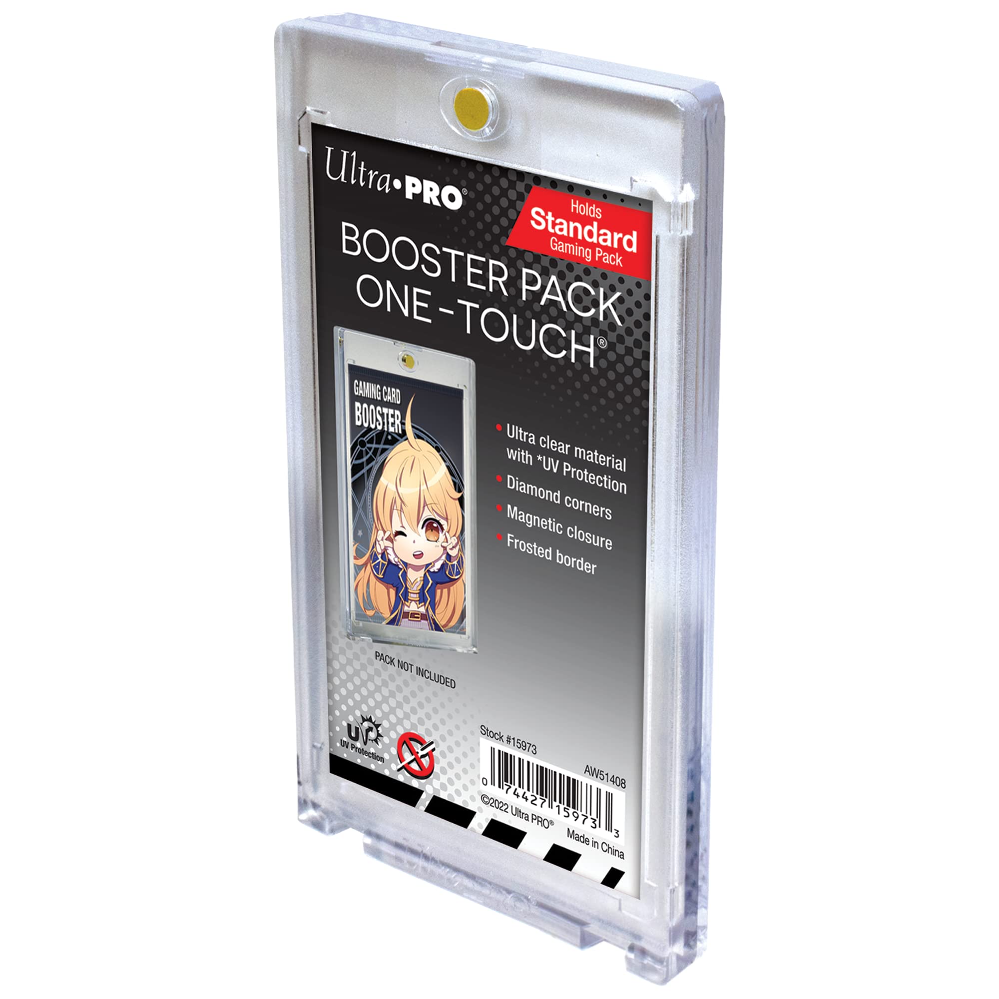 Ultra PRO UV Magnetic ONE-Touch front view showing frosted border protection for booster packs