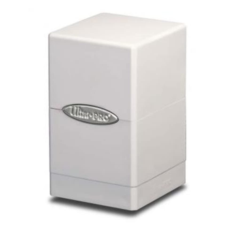 Ultra Pro White Satin Tower Deck Box top view shows premium finish and card protection