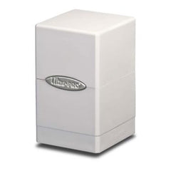 Ultra Pro White Satin Tower Deck Box top view shows premium finish and card protection