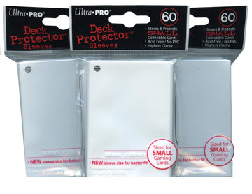 Ultra Pro YuGiOh sized deck protector sleeves in white protect cards during play