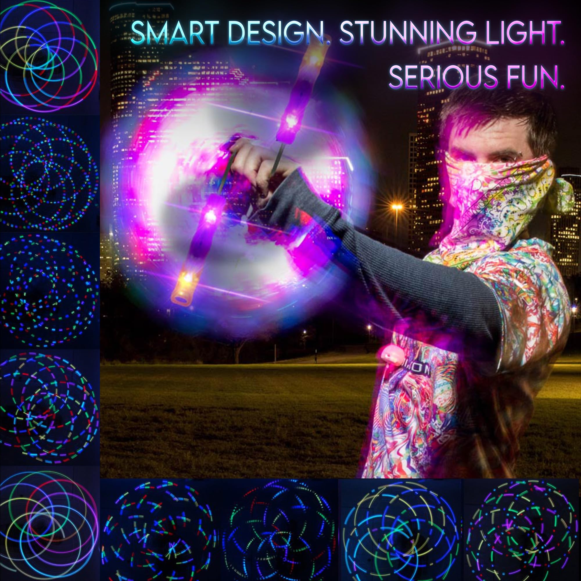UltraPoi HelixPoi color modes display demonstrating 70 plus options for dynamic visuals