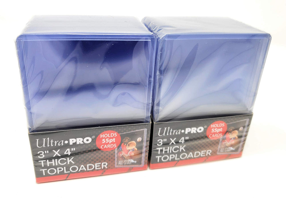 Ultra Pro 55pt thick top loader pack back view for secure thick card storage.