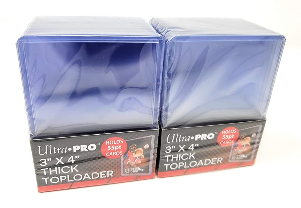 Ultra Pro 55pt thick top loader pack front view protecting thick cards.