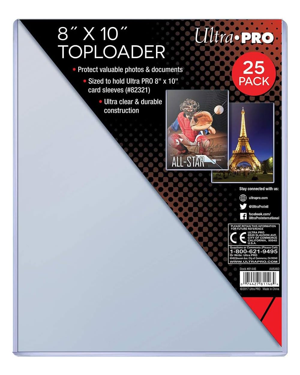Ultra Pro 8x10 Toploaders protect photos from creases and dust.