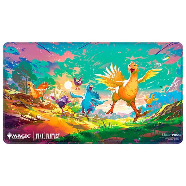 UltraPro MTG Final Fantasy Chocobos holofoil playmat with vibrant surface and non-slip backing for stable gameplay.