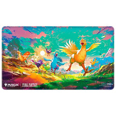 UltraPro MTG Final Fantasy Chocobos holofoil playmat with vibrant surface and non-slip backing for stable gameplay.