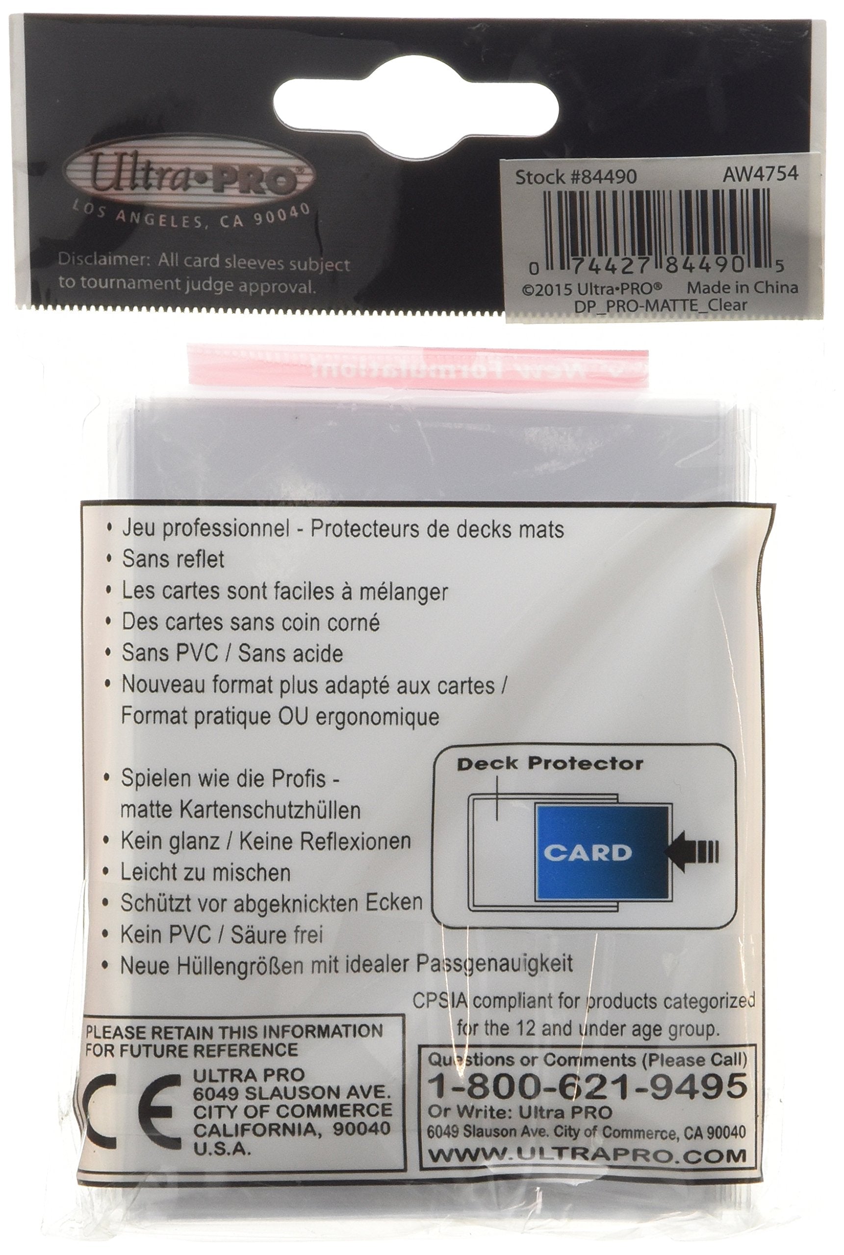 Ultra Pro PRO-Matte deck protector sleeves in use on standard cards for smooth shuffles.
