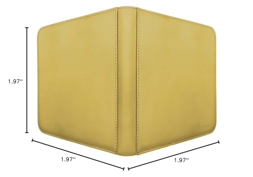 Ultra Pro UP 12-Pocket binder Yellow side view highlights lightweight portability.