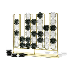 Umbra STAX four-in-a-row with brass finish adds modern decor and family play.