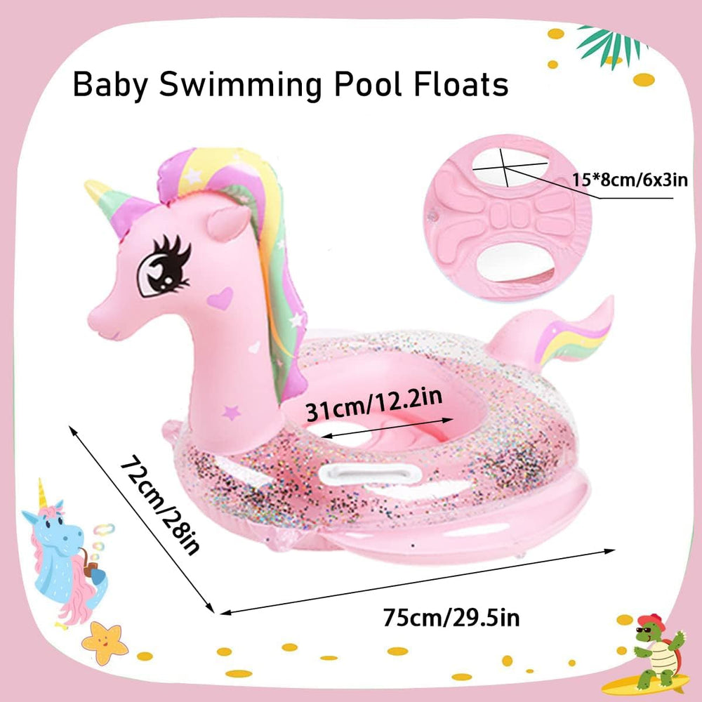 UMBWORLD pink unicorn inflatable swim ring designed for quick setup
