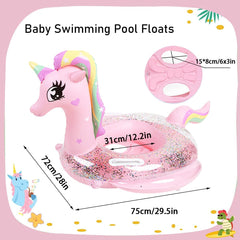 UMBWORLD pink unicorn inflatable swim ring designed for quick setup