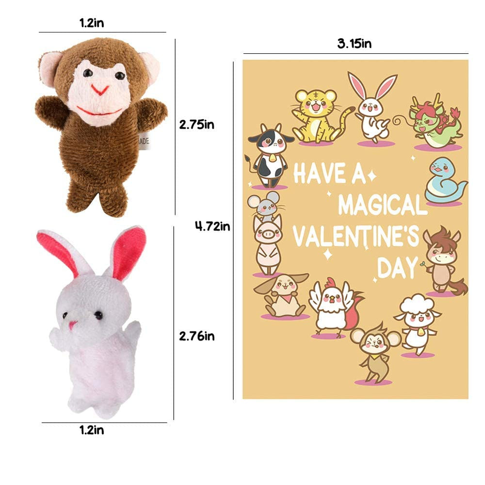 UMEELR plush animal finger puppets in assorted colors support creative play.