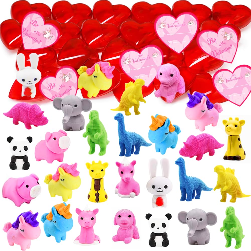 UMEELR Valentine animal puzzle eraser in bright colors for imaginative play and fine-motor practice