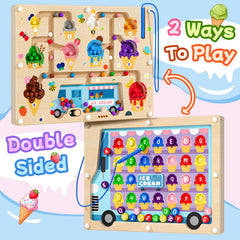UMEREACT magnetic alphabet maze board supports early literacy and fine motor skills