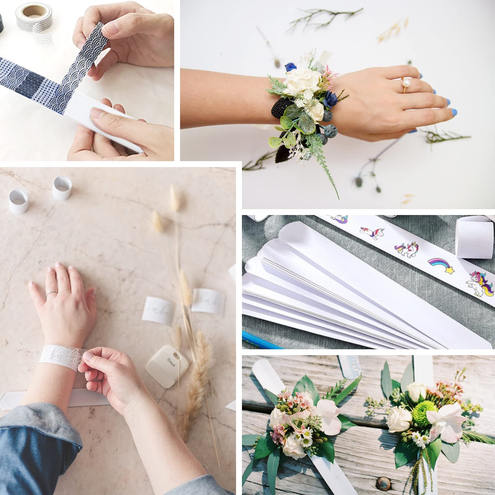 Umikk wrist corsage slip-on bracelet used for events and crafts.