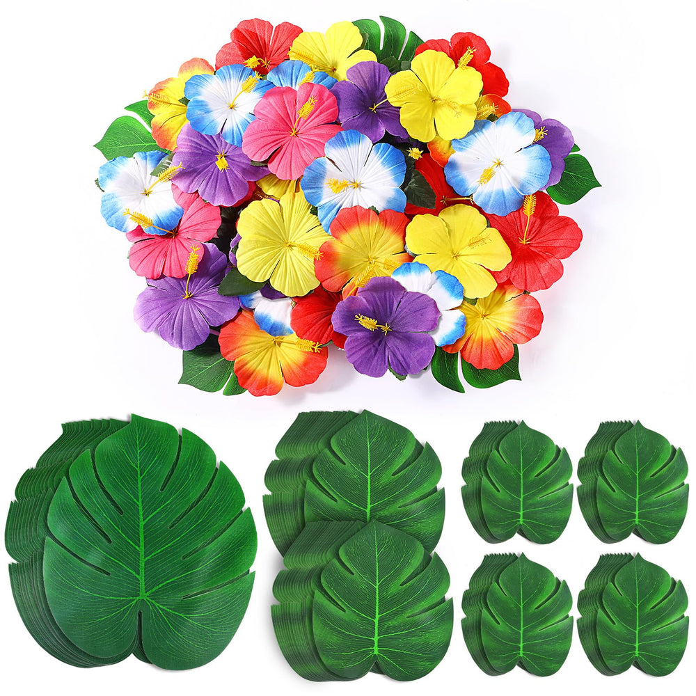 UMIKU palm leaves set adds tropical splash to luau table decor.