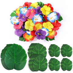 UMIKU palm leaves set adds tropical splash to luau table decor.