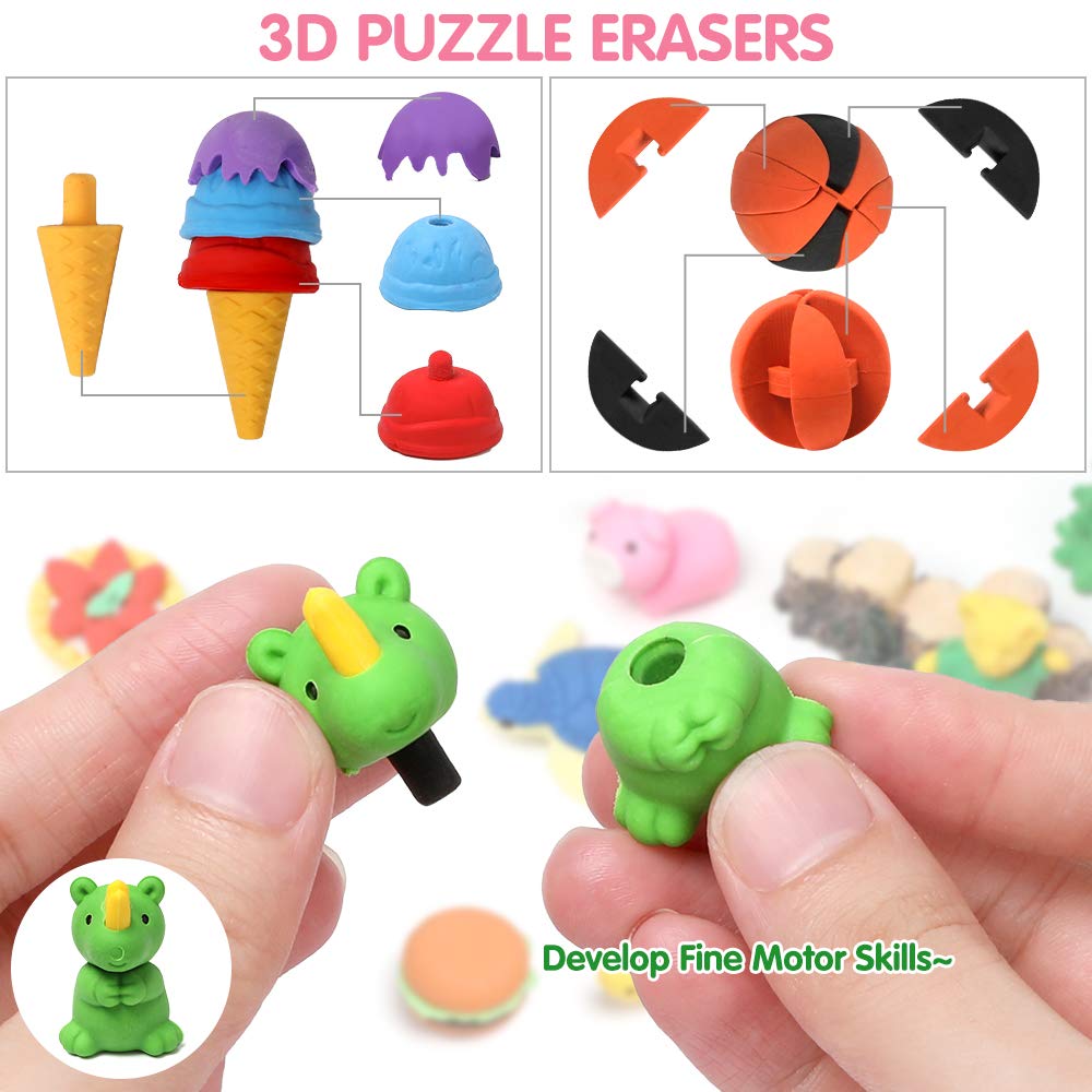 UMIKU Easter egg fillers erasers brighten treasure boxes with colorful 3D designs.