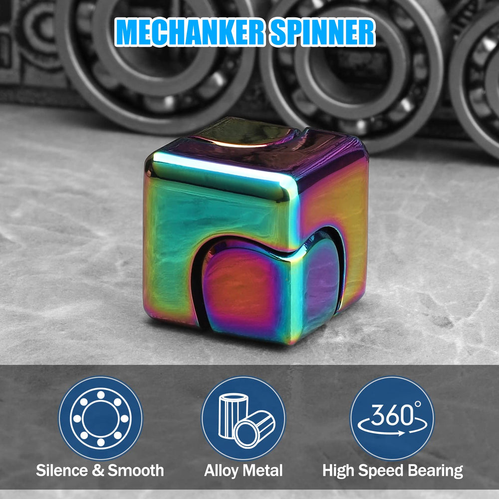 Umnodobn Infinity Gear premium metal cube spinner with neon luster