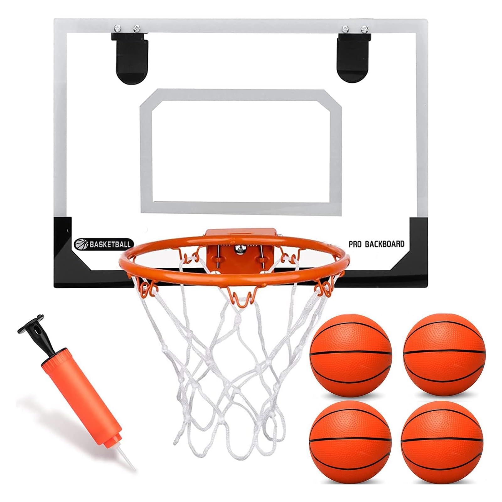 Umnodobn mini indoor basketball hoop on a door mounted, space-saving fun for kids.