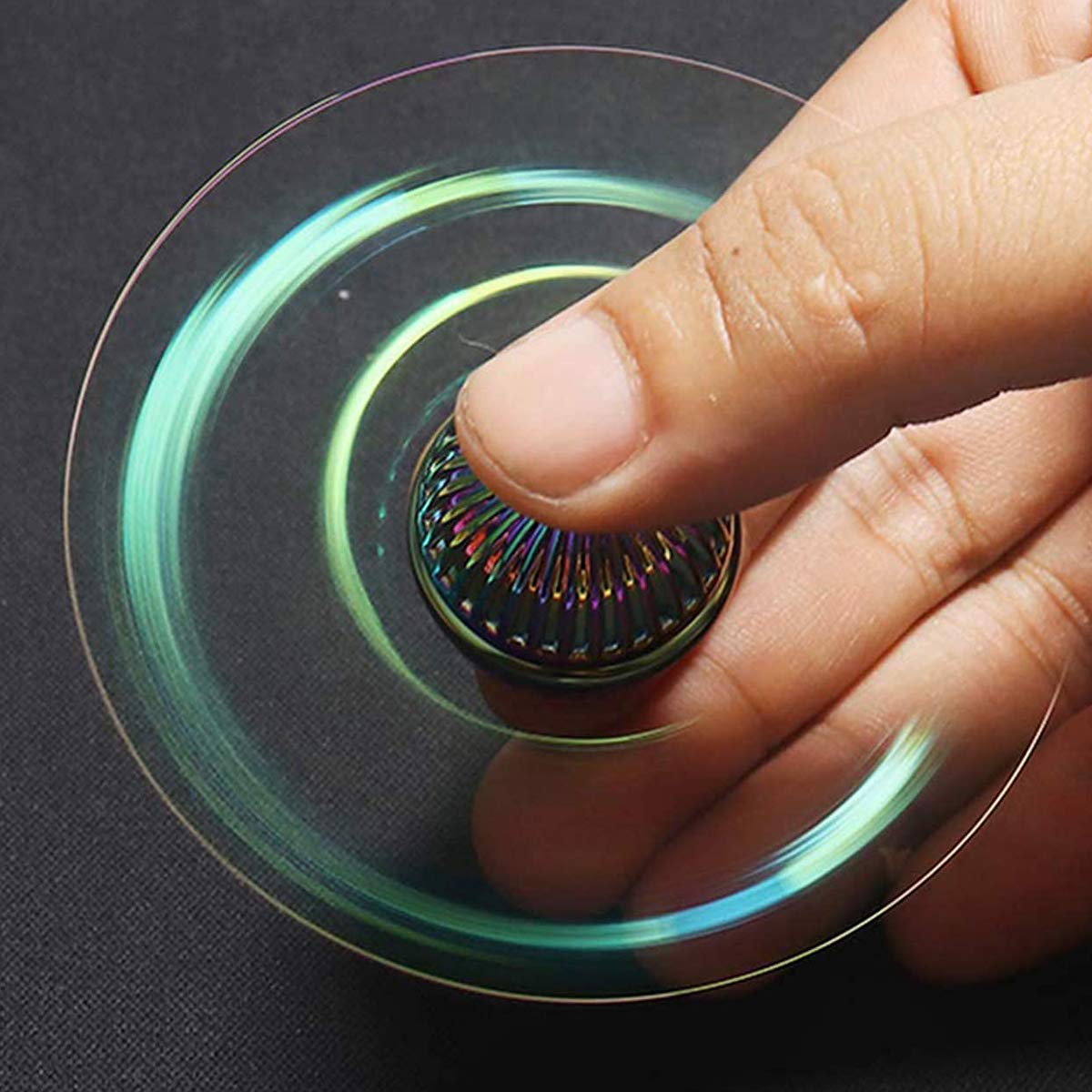 Umnodobn Rainbow Orb Spinner exploded view showing premium aluminum body