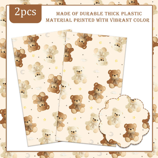 umoni brown beige teddy pattern tablecloth with stars and moon enhances decor