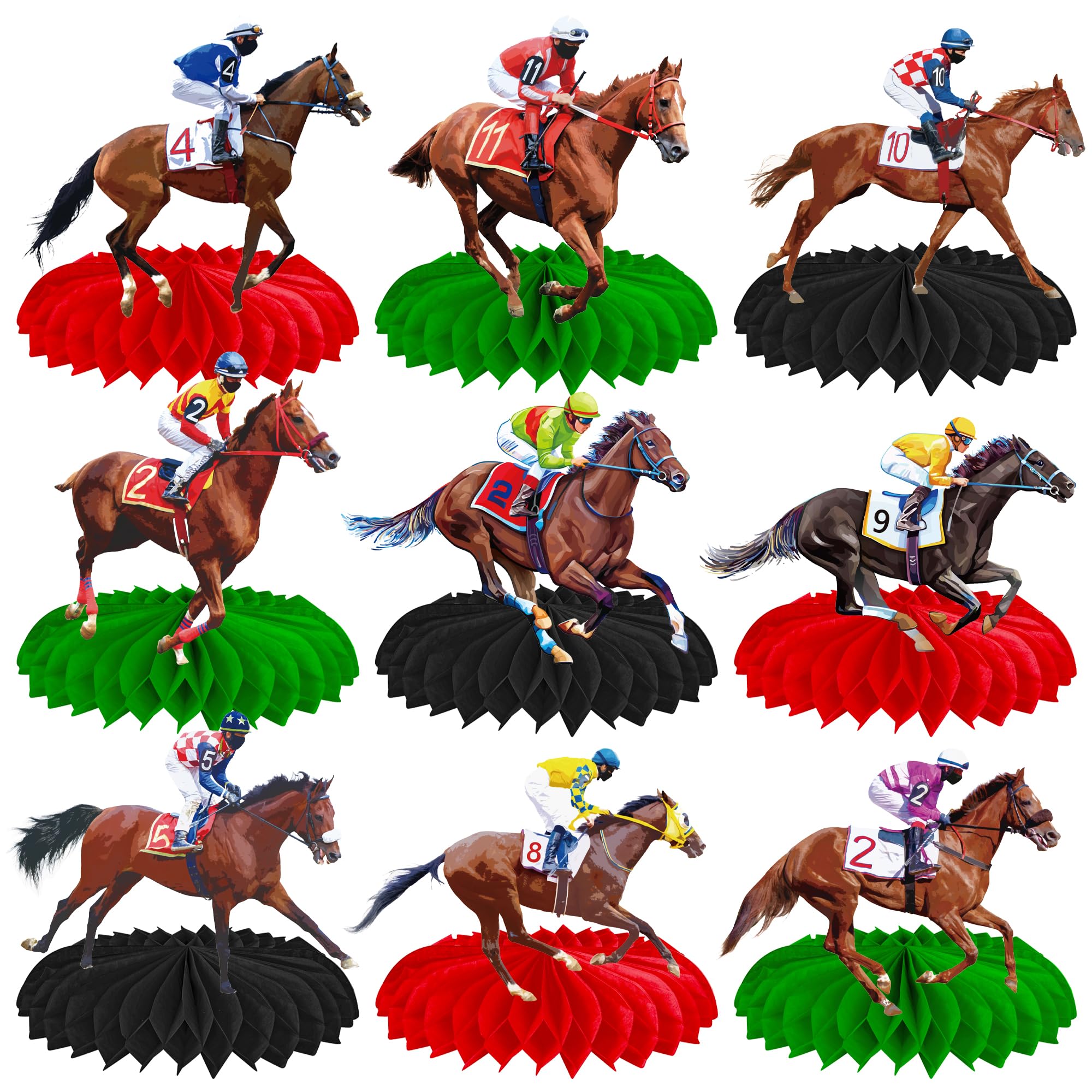 umoni horse racing honeycomb centerpiece collection on table adds derby day atmosphere