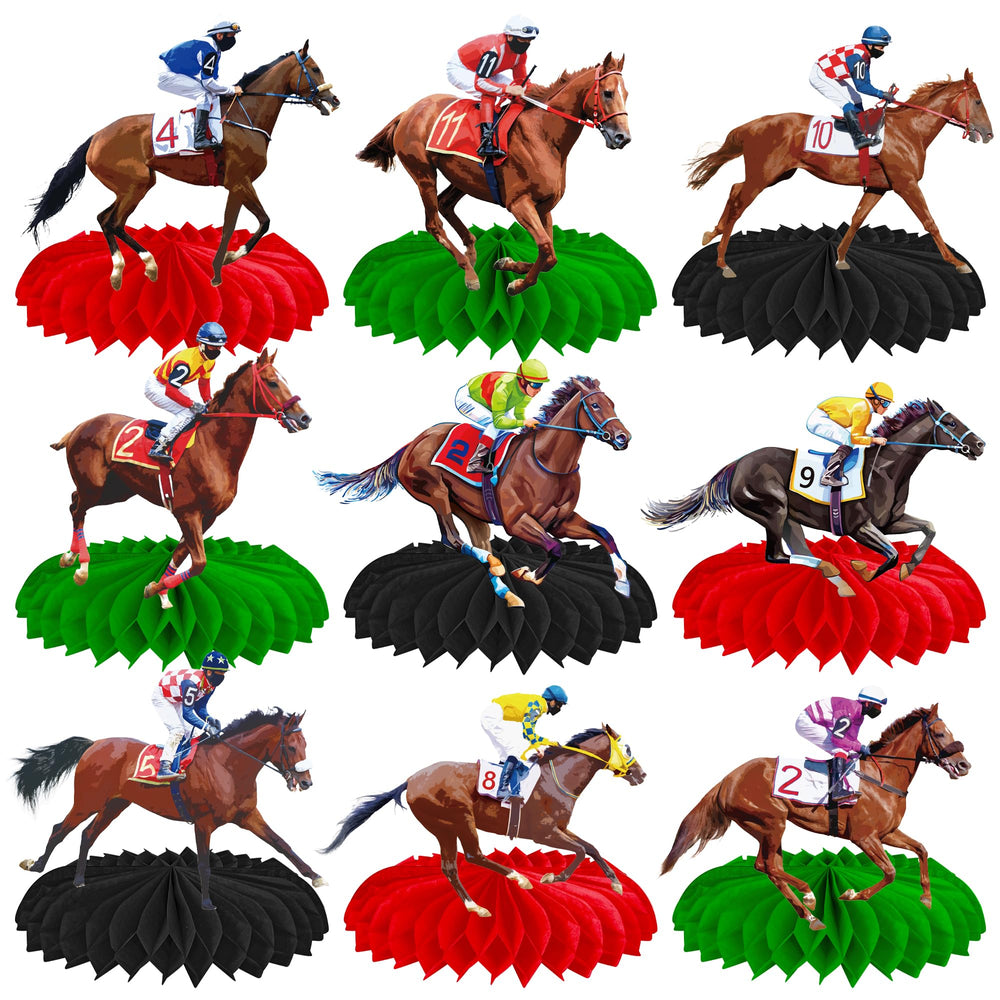 umoni horse racing honeycomb centerpiece collection on table adds derby day atmosphere