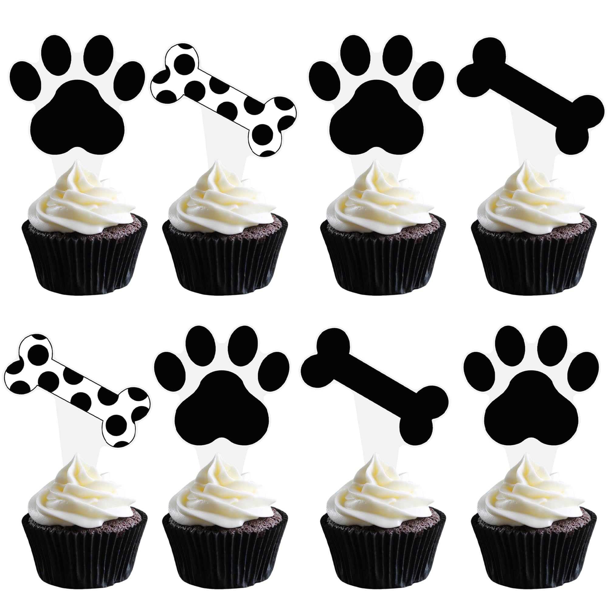 Umoni puppy paw print cupcake topper for dog-themed parties and pet birthdays.