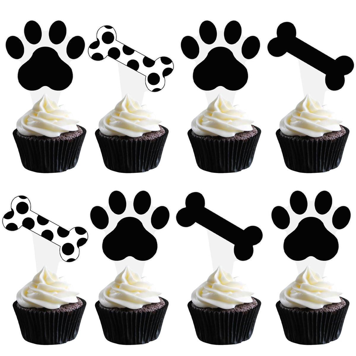 Umoni puppy paw print cupcake topper for dog-themed parties and pet birthdays.