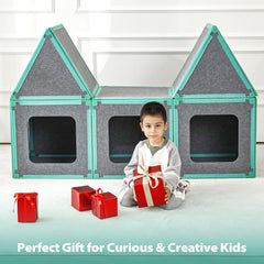 Umoving lightweight magnetic tiles make assembly easy for kids and quick cleanup.