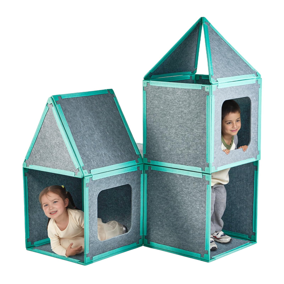 Umoving magnetic fort panel assembly enables imaginative play and design exploration.