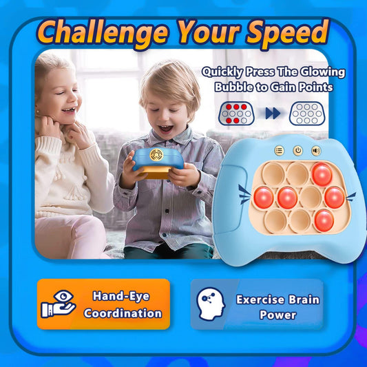 UMQYYMKO Pop Push Game Toy light blue, bubble press in action