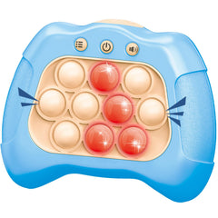 UMQYYMKO Pop Push Game Toy light blue front view, kid-friendly handheld device