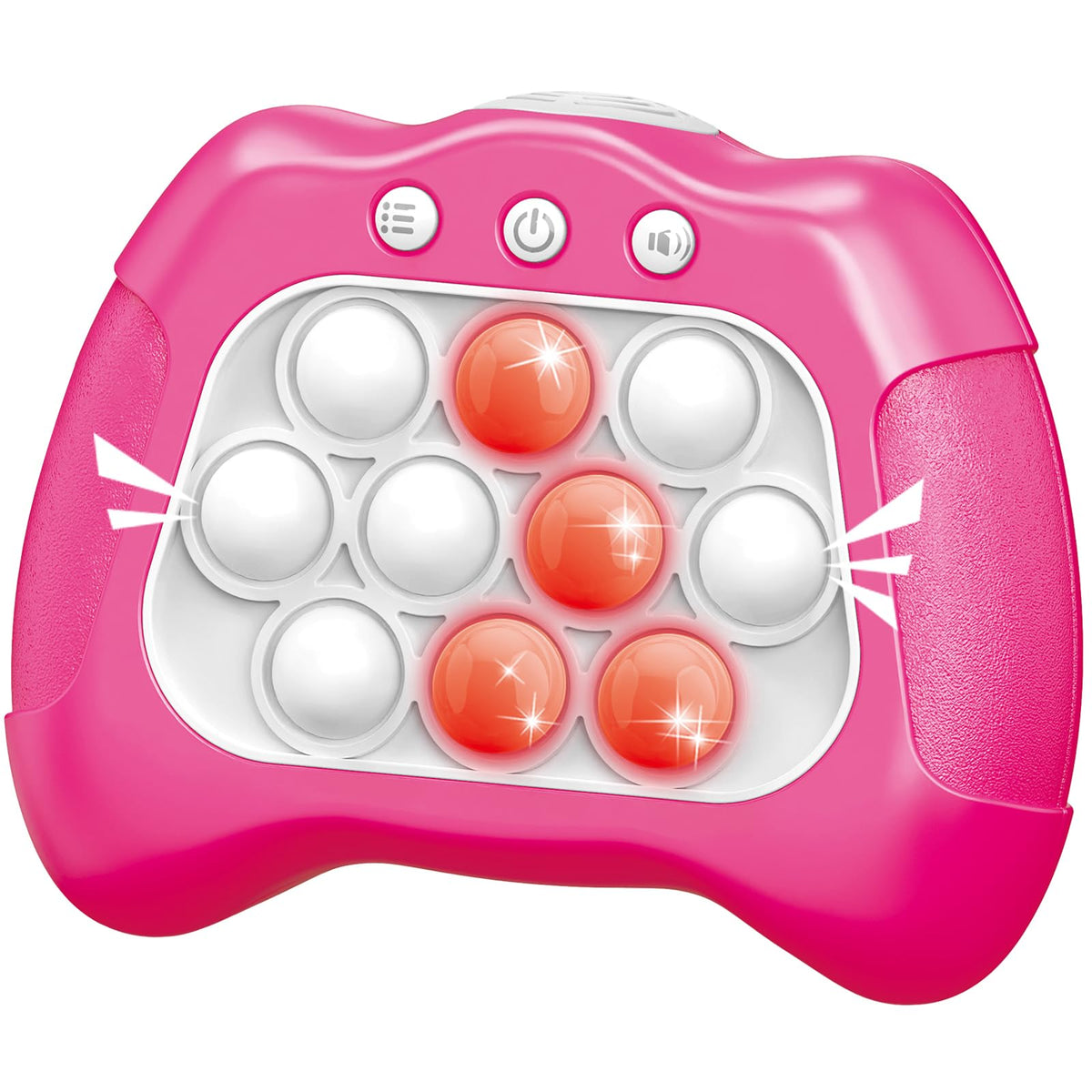 UMQYYMKO Pop Push Game Toy pink with light-up bubbles for dynamic play ages 3-12.