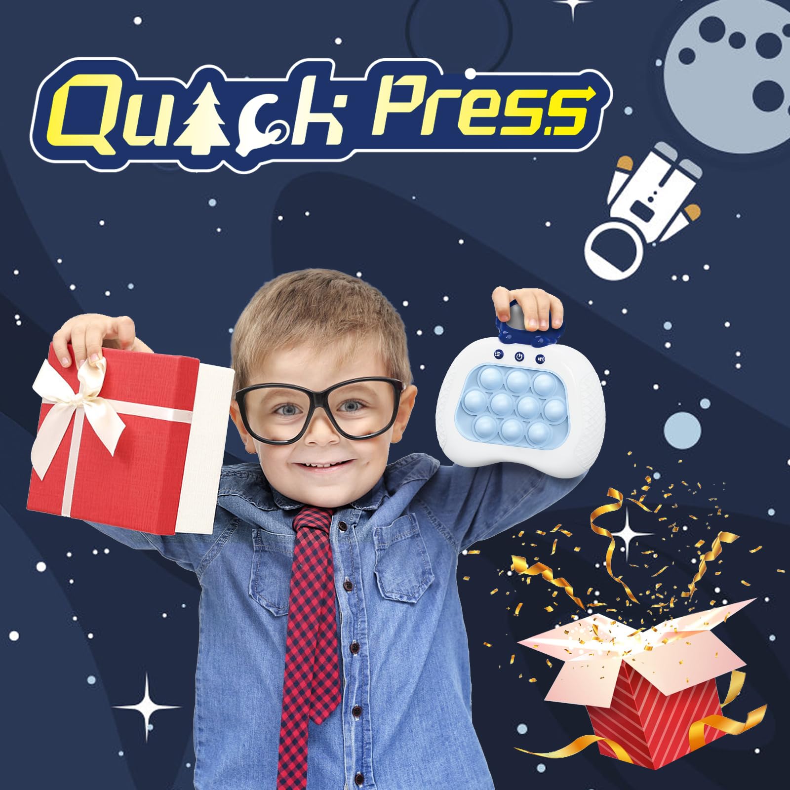 UMQYYMKO Pop Push blue astronaut: ideal gift for kids' playtime.