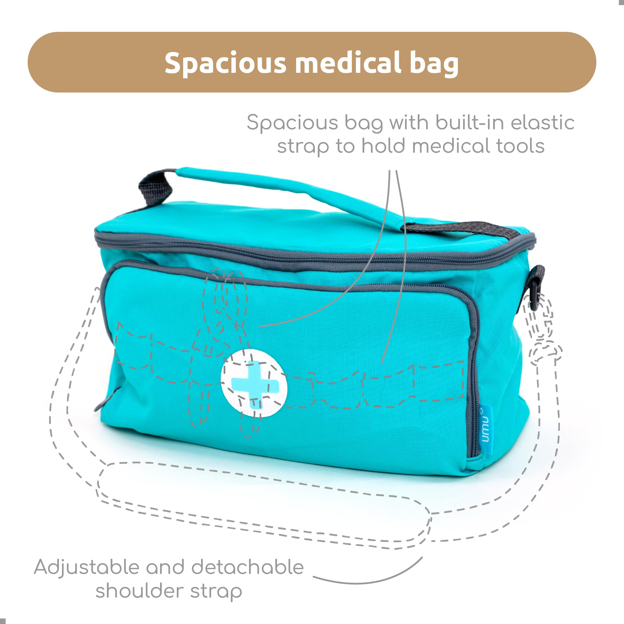 UMU Deluxe Wooden Doctor Play Set defibrillator with clickable buttons realism