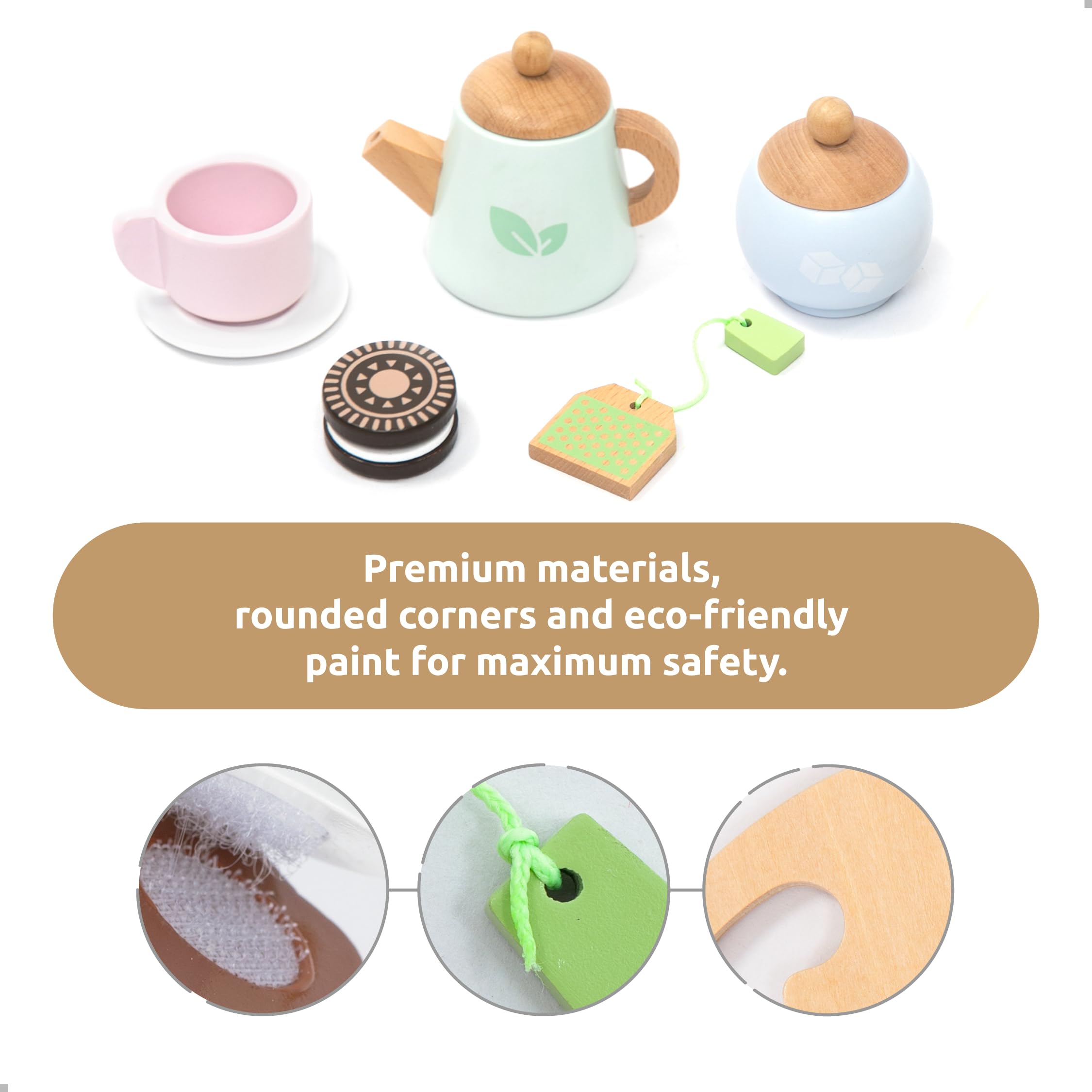 UMU tea set featuring tea bags and lemon slices for realistic tea time.
