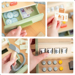 UMU wooden cash register payment terminal for interactive checkout experiences