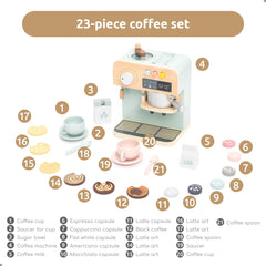 UMU wooden coffee maker latte art inspires kid-friendly creativity in pretend orders.