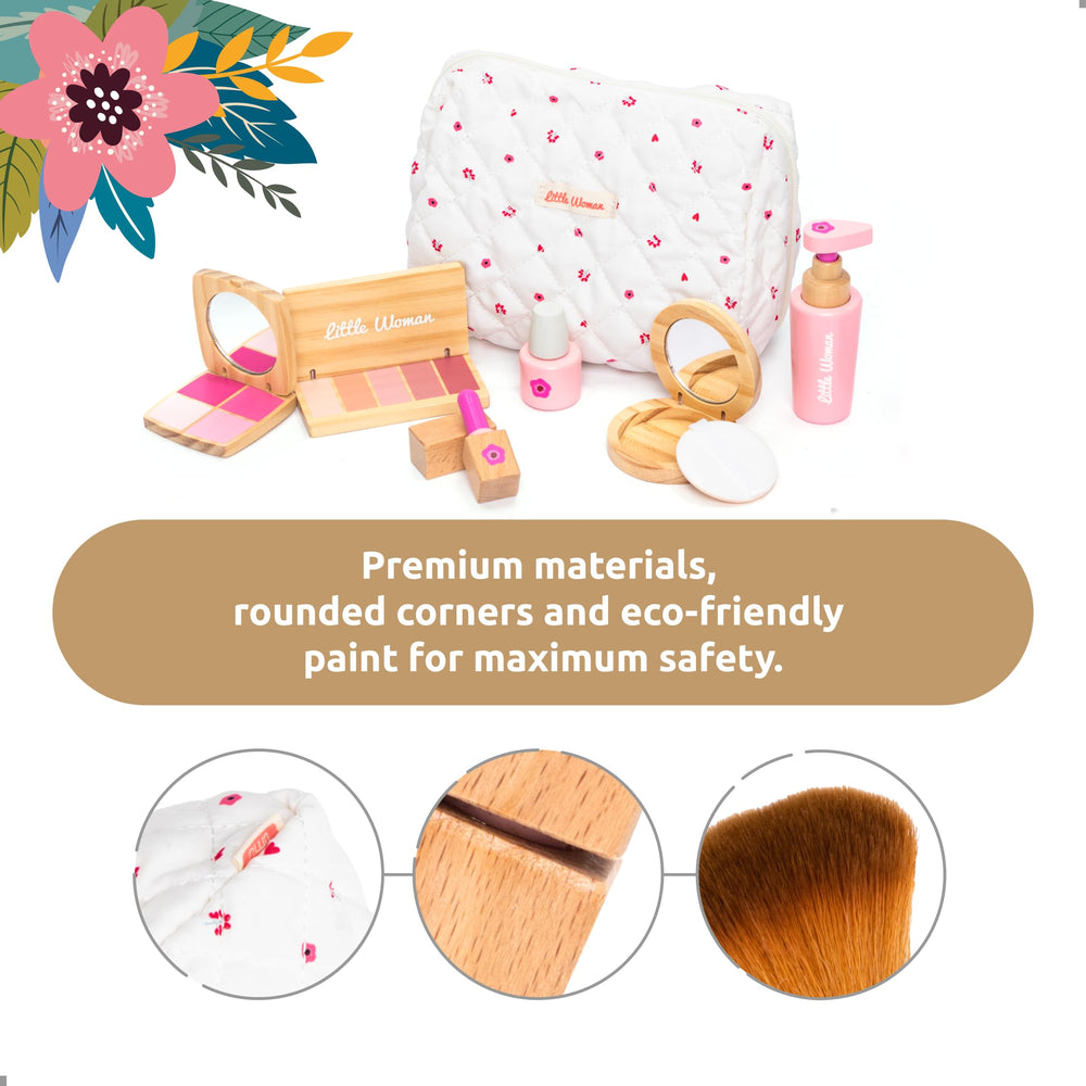 UMU wooden pretend makeup mirror for kid-friendly, creative role-play.