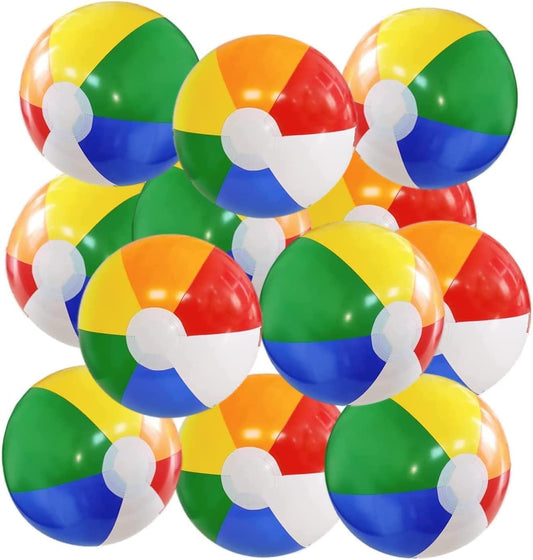 UMUACCAN beach ball 12-pack front view, durable PVC for safe, fun beach play