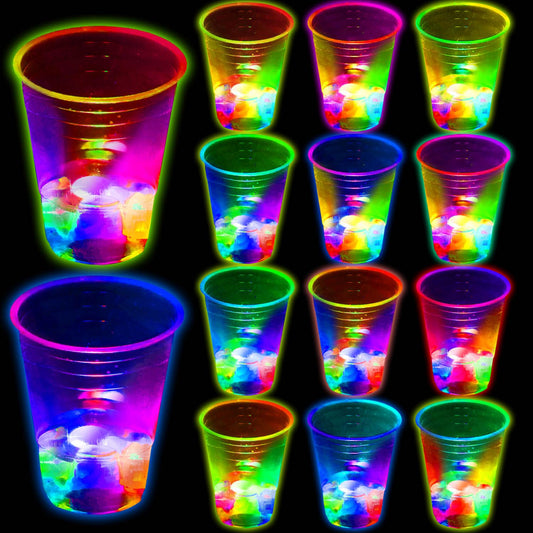 unbrands 16oz glowing party cups illuminate celebrations indoors and outdoors