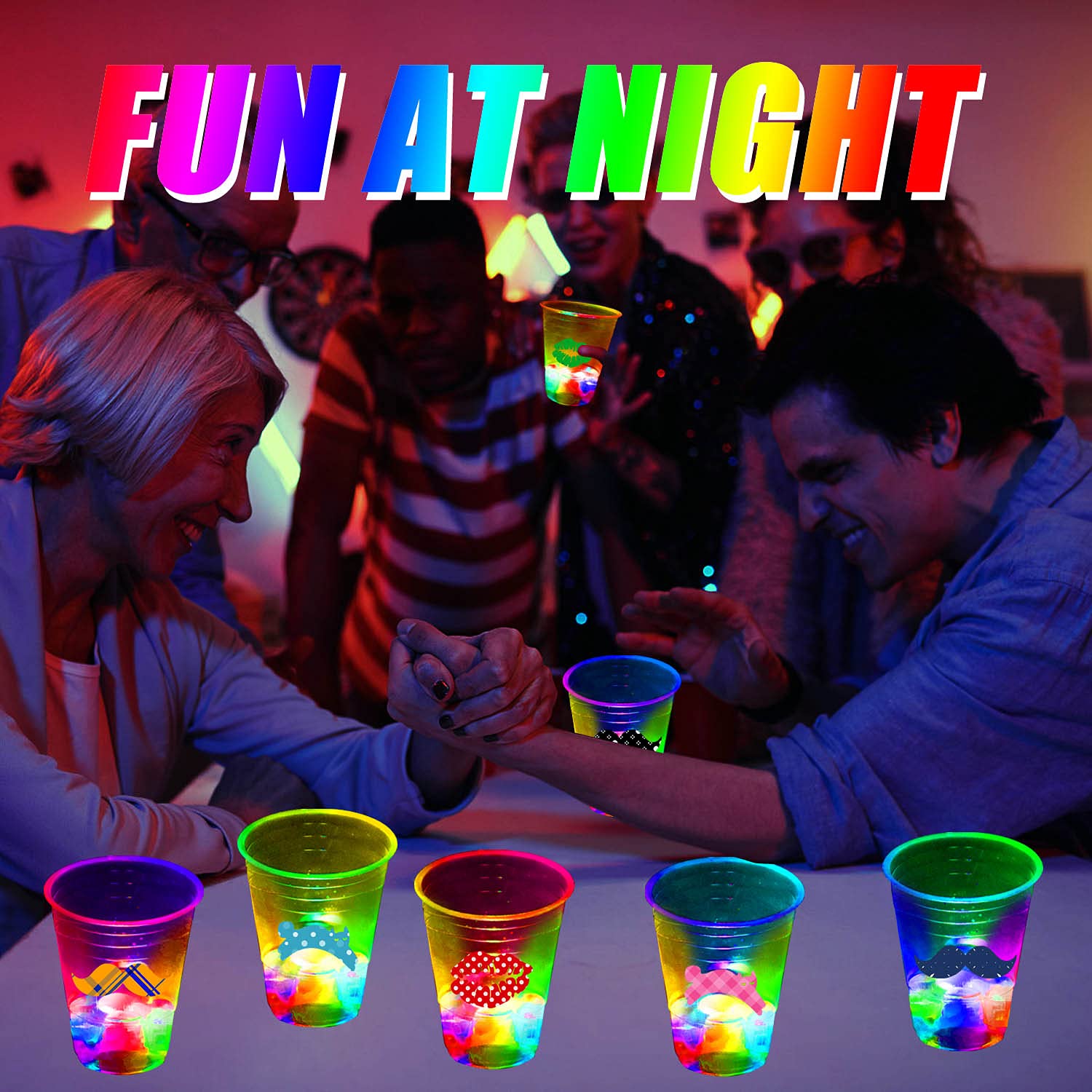 unbrands night events cups add glow to beverages