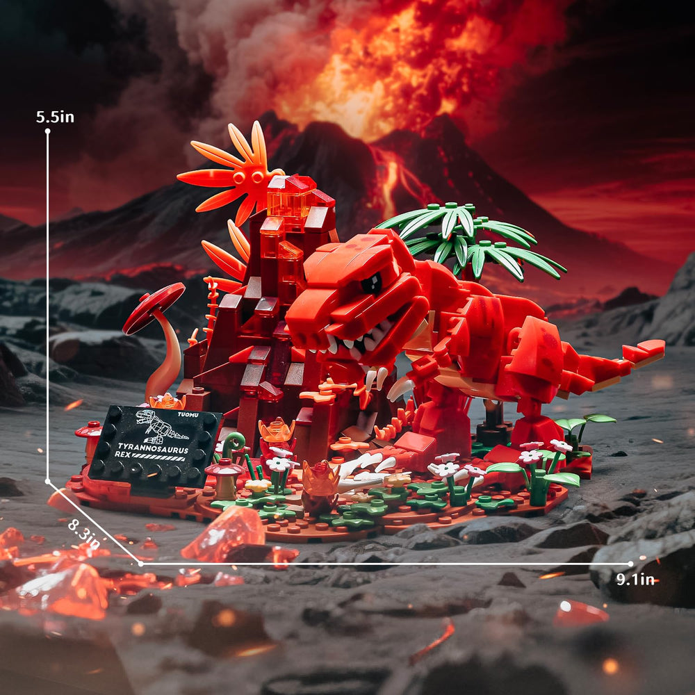 UNCLE BRICK Dinosaur World display piece brings jurassic flair to home or office.