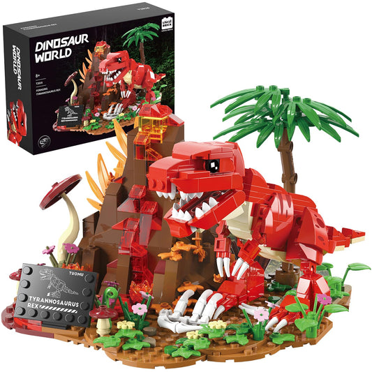 UNCLE BRICK Dinosaur World volcano scene 559pcs for imaginative play and display.