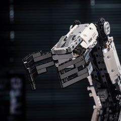 UNCLE BRICK finished robotic arm on display invites imaginative play