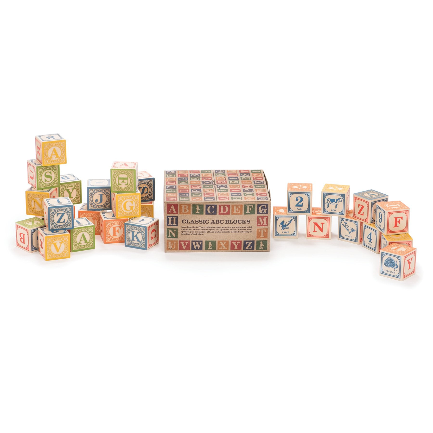 Ages 2+ suitability makes Uncle Goose blocks friendly for early learners.