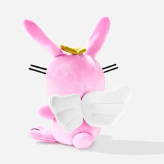 UNCUTE It's Happy Bunny Plush Angel in soft plush fabric for cozy cuddling.